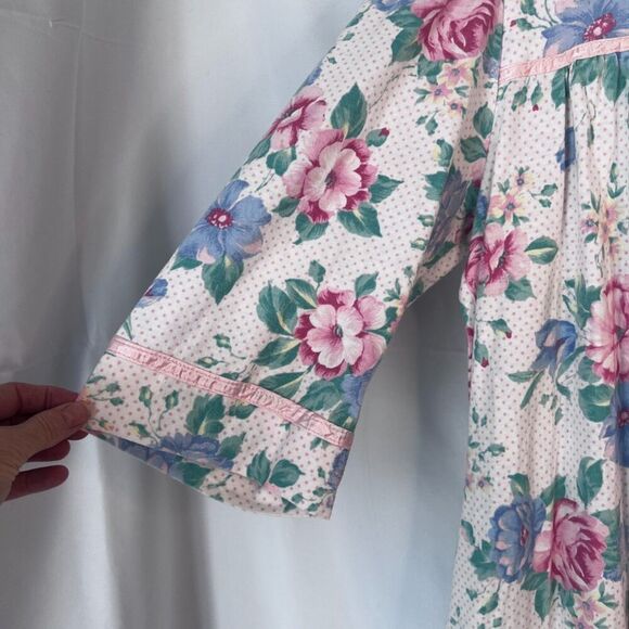 Cachet VTG Made In USA White Floral Night Dress Nightgown Cotton Blend Medium - Picture 5 of 9